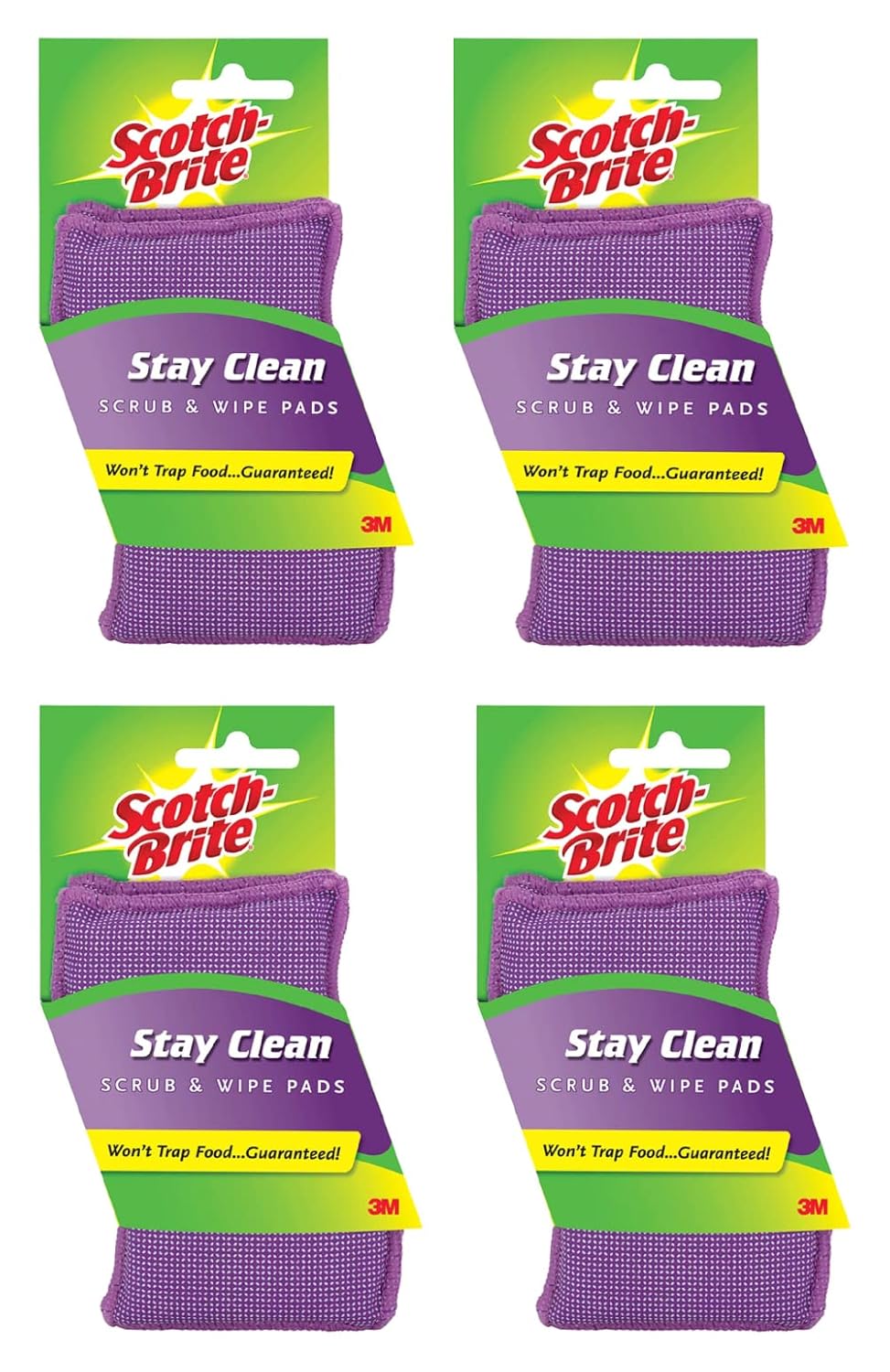 ScotchBrite Clean & Rinse Scrubber 2 ct, 4 Pack (Total 8 sponges