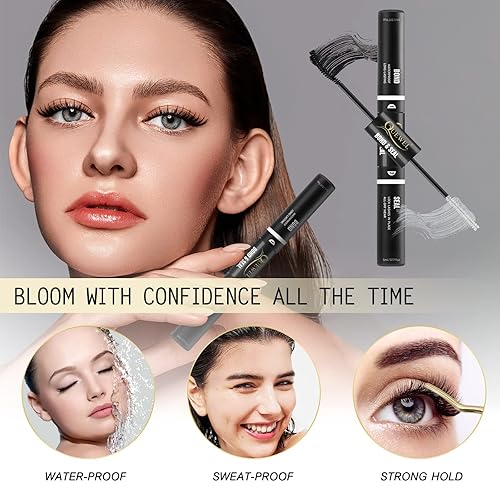 Miniatura 7 de QUEWEL Pegamento de pestañas en racimo negro para extensiones de pestañas, fijación fuerte y resistente al agua, pegamento suave para pestañas