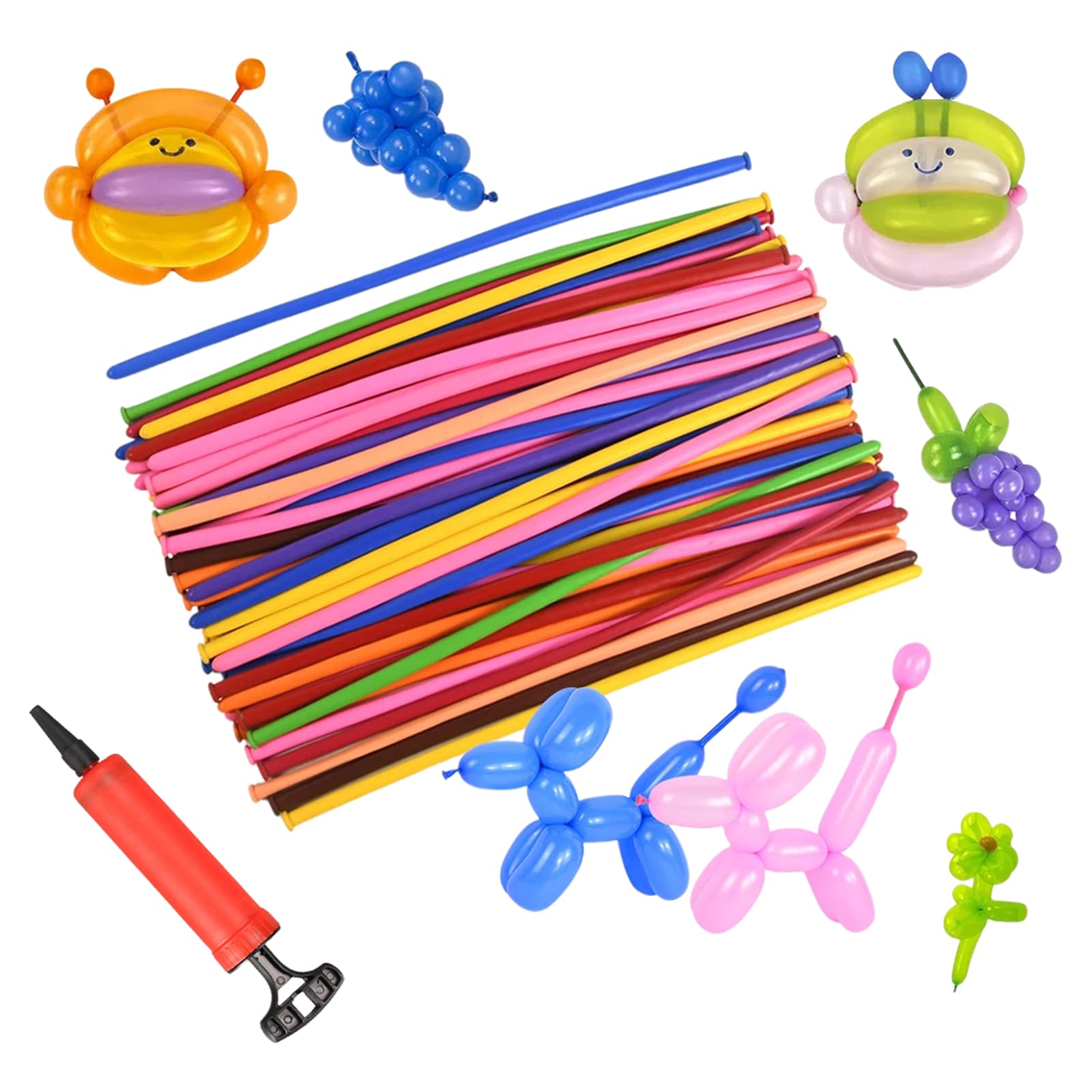 Ballons Magiques - - Modélisation Animale - 100 Pcs - Avec Pompe À Main