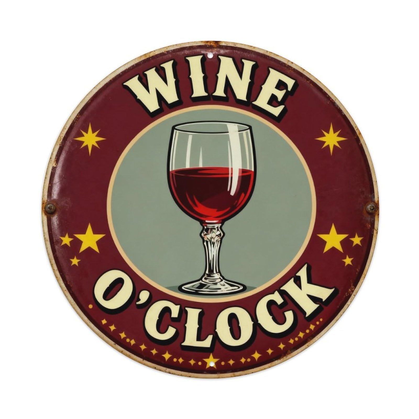 Wine O'Clock Tin Sign Metal Tin Sign Plaque