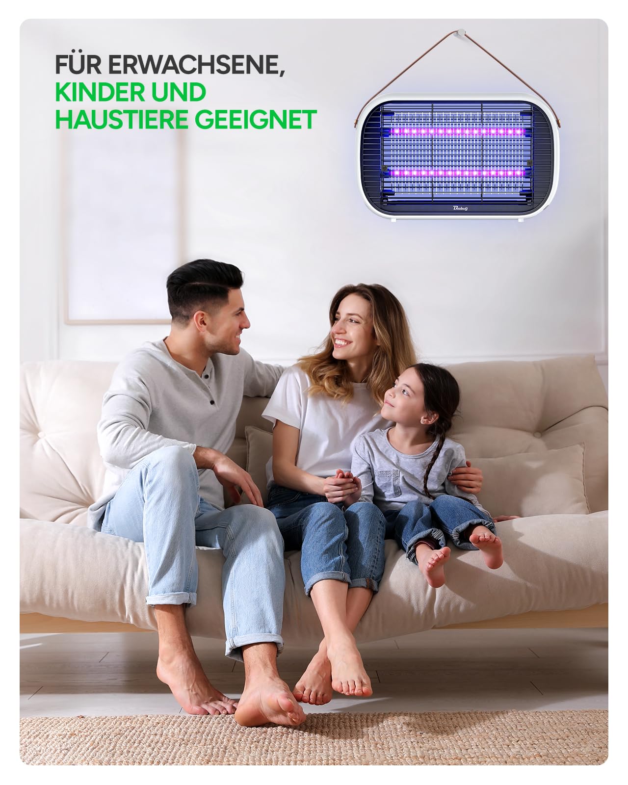 Buzbug Mata Insectos LED, Lámpara con 10 Años de Vida Útil, Trampa de Mosquitos y Moscas de, Sostenible con Bajo Consumo Energético, Control de Insectos, Atrapa Insectos（rosa roja）