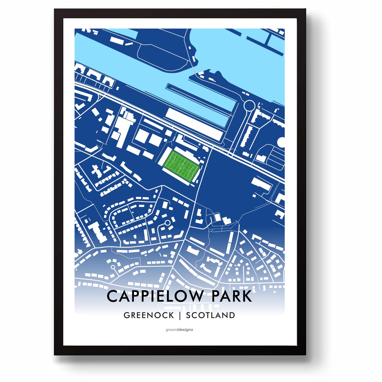 GroundDesigns GREENOCK MORTON FC Cappielow Park Stadium Map