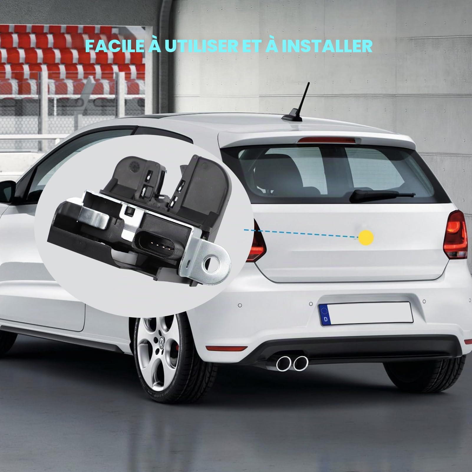 Serrure à Hayon Coffre Arriere pour Polo 6C1 6R1 Hatchback 2009-2014 Polo Van 6R Hatchback 2009-2014 6R0827505D9B9