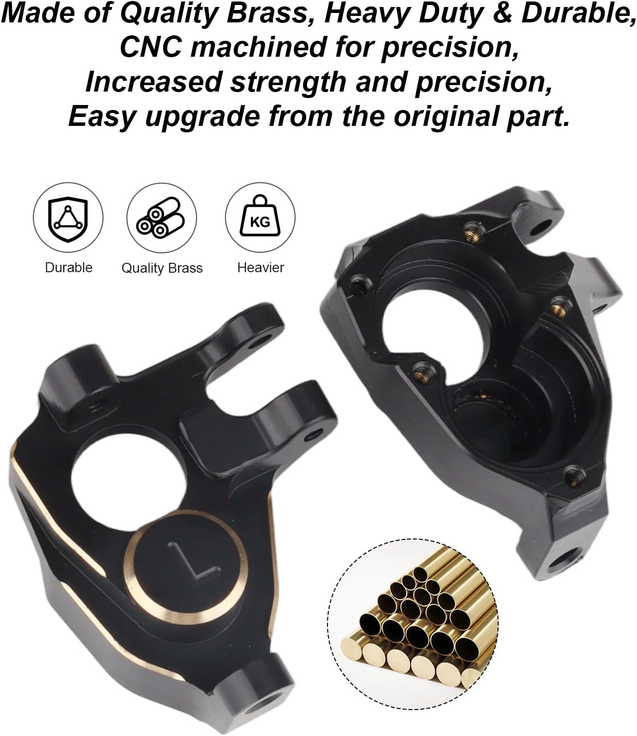 HobbyPark Brass Steering Knuckle Counterweights Weights (100g) for Vanquish VP VS4-10 1/10 RC Crawler F10 Portal Axle Phoenix LCG VRD Carbon Kit Lower COG Upgrades Parts