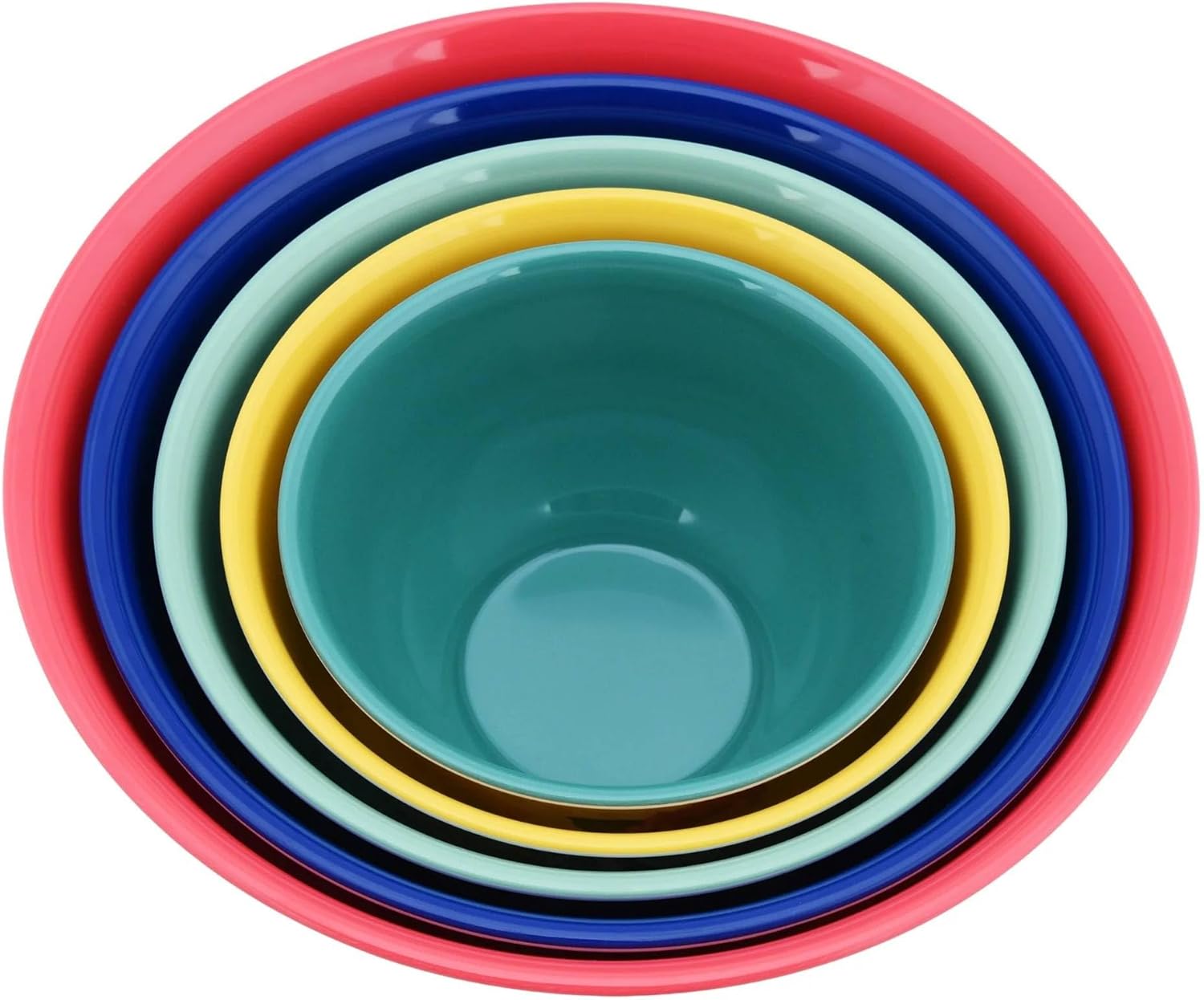 10-Piece Melamine Mixing Bowl Set with Lids, Nested Kitchen Prep Bowls