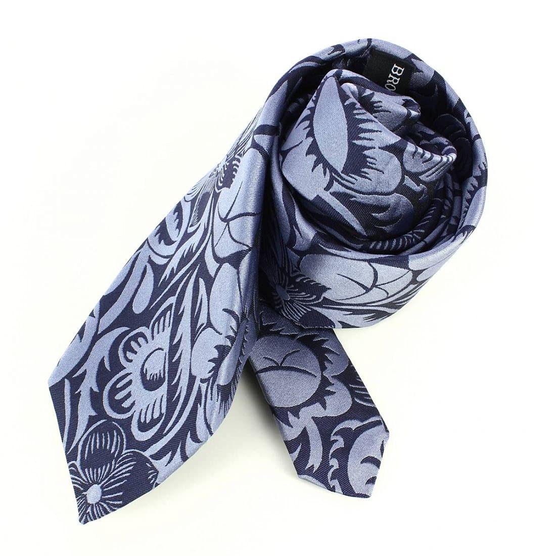 Cravate Lyonnaise. Dufy Grosses Fleurs, Soie. Bleu fleur. Fantaisie. FABRIQUE EN FRANCE