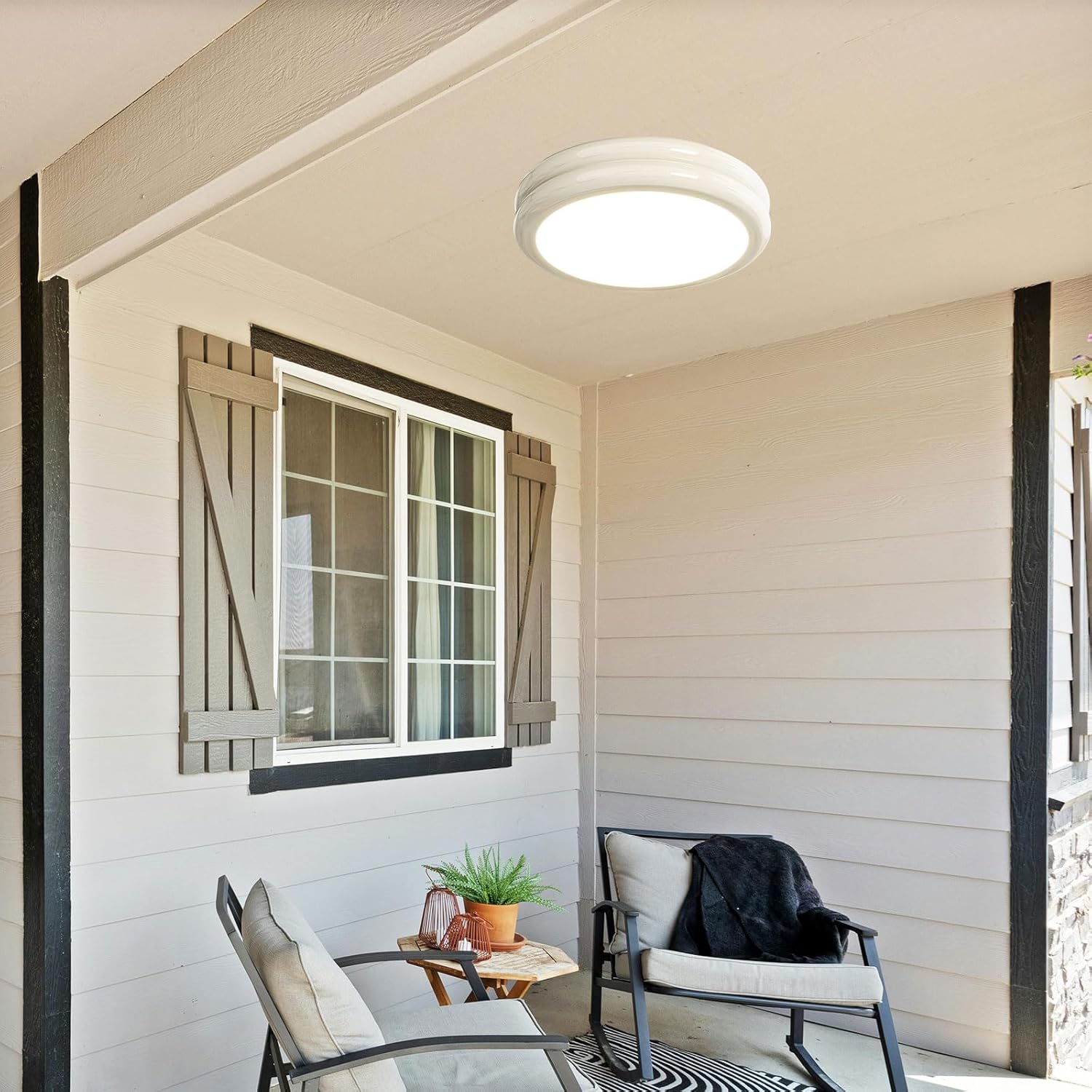Modern Round Ceiling Light - Minimalist Flush Mount Fixture for Bedroom, Hallway, and More(Dark Color,23CM)