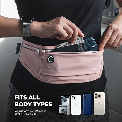 Miniatura 2 de VULKIT Cinturón delgado para correr para mujeres y hombres, soporte para teléfono celular para correr, riñonera de entrenamiento, bolsa de correr,
