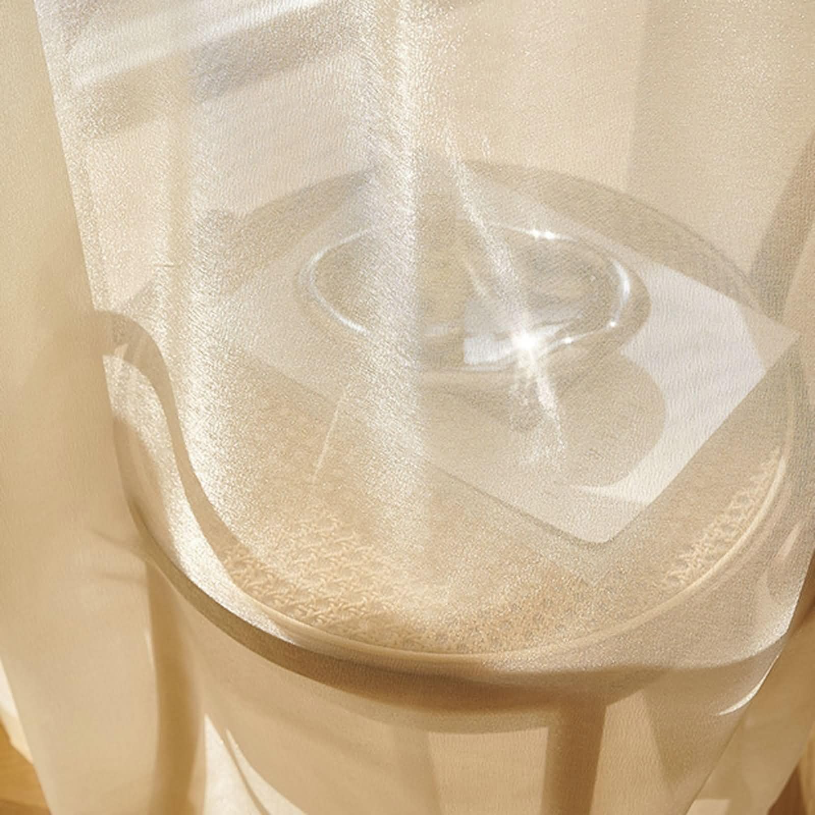 Tüll Gardine Küche 2er Set,2 x 137W x 274H cm,Vorhang Halbtransparent Gold Einfarbig Vorhänge Wohnzimmer Ösen