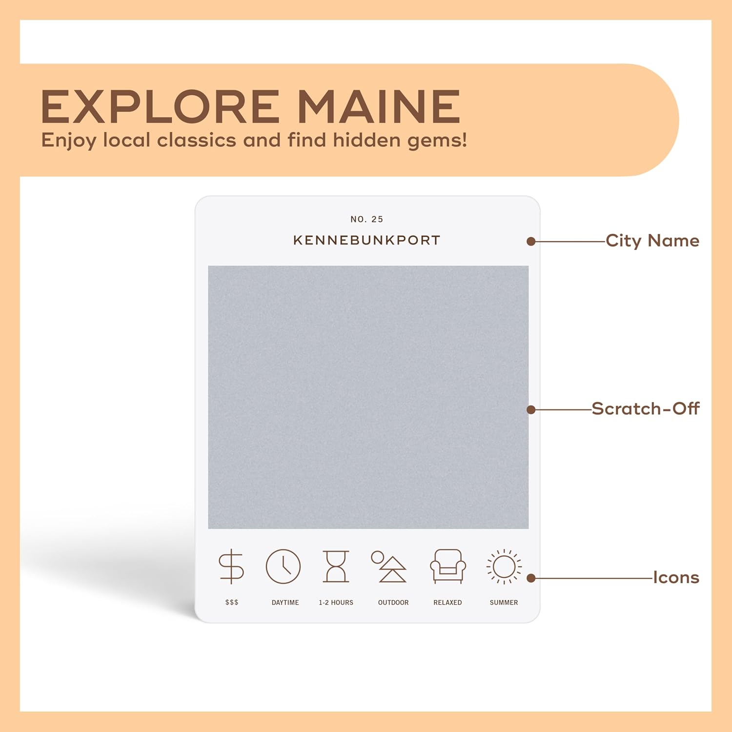 Reach International Outfitters Maine Adventure Bucket List: 50 Scratch-Off Cards for Outdoor Activities, Tourist Attractions, and Road Trips - Perfect Travel Gift and Guide for Exploring Maine