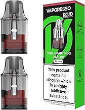 Vaporesso Vibe Pods (0.6ohm 0.8ohm) Vaporesso Dual Mesh Pods for VAPORESSO Vibe Series Kits - Built-In Dual Mesh Smart Pods - Available in 0.6/0.8Ω, 0.7/1.0Ω, XL - Pack of 2 - No Nicotine