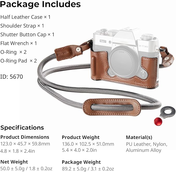 Funda de cuero SMALLRIG X-T30 III para cámara Fuji X-T30 miniatura 8