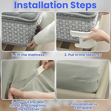 4-Pc Lock Sheet Holders,Featuring Removable Elastic Corner Clips. Heavy-Duty Non-Slip Sheet Fasteners Eliminate Loose Bedding.Compatible With All Bed Types For Effortless One-Time Installation.