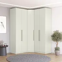 Guarda-roupa Modulado de Canto Oblíquo 5 Portas com Cabideiro Seletto Areia