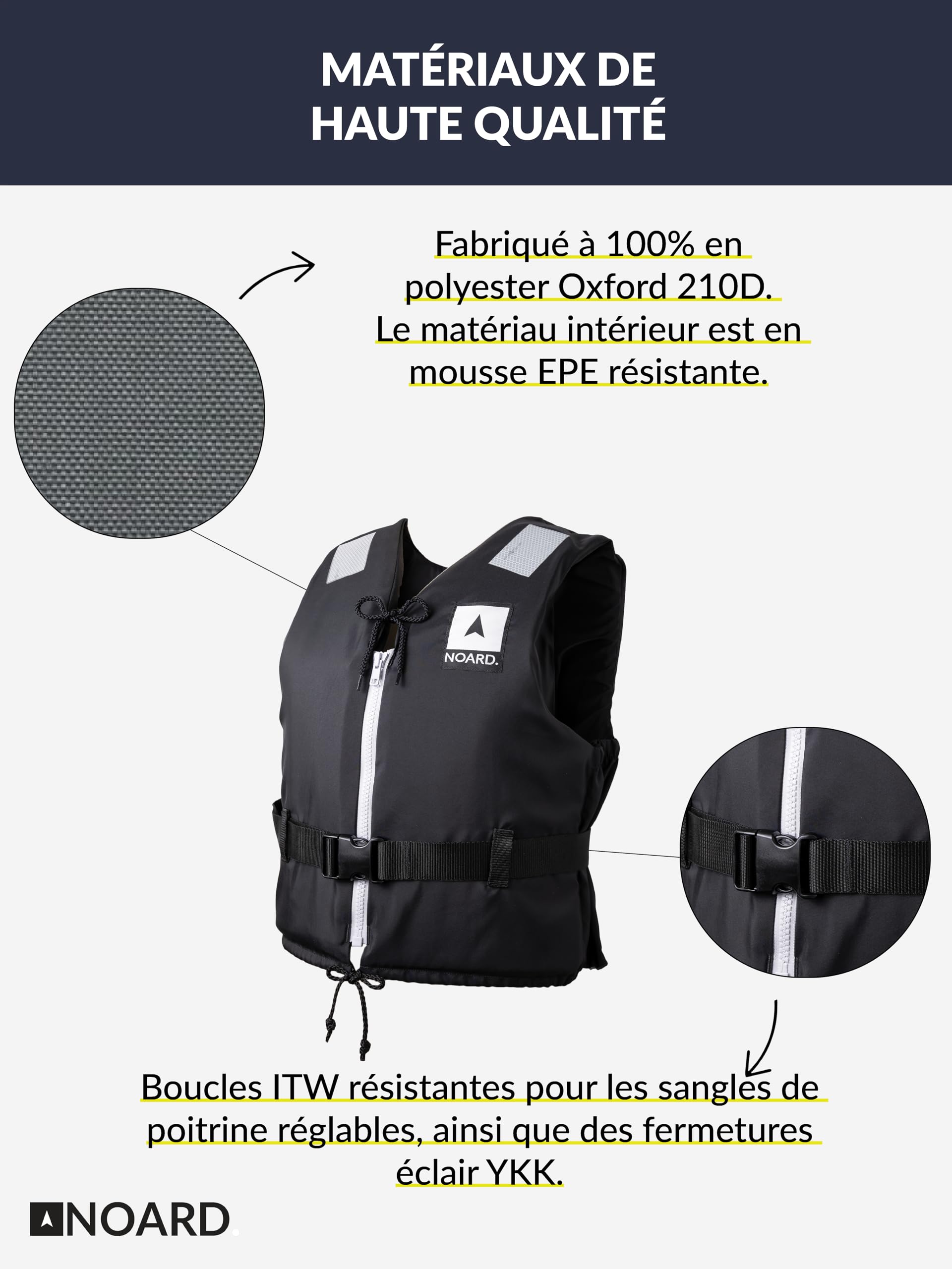 NOARD Gilet de Sauvetage pour Enfants - Seaside Orange - 10-120 kg - 100N de flottabilité - INCL. réflecteurs Solas & sifflet de signalisation