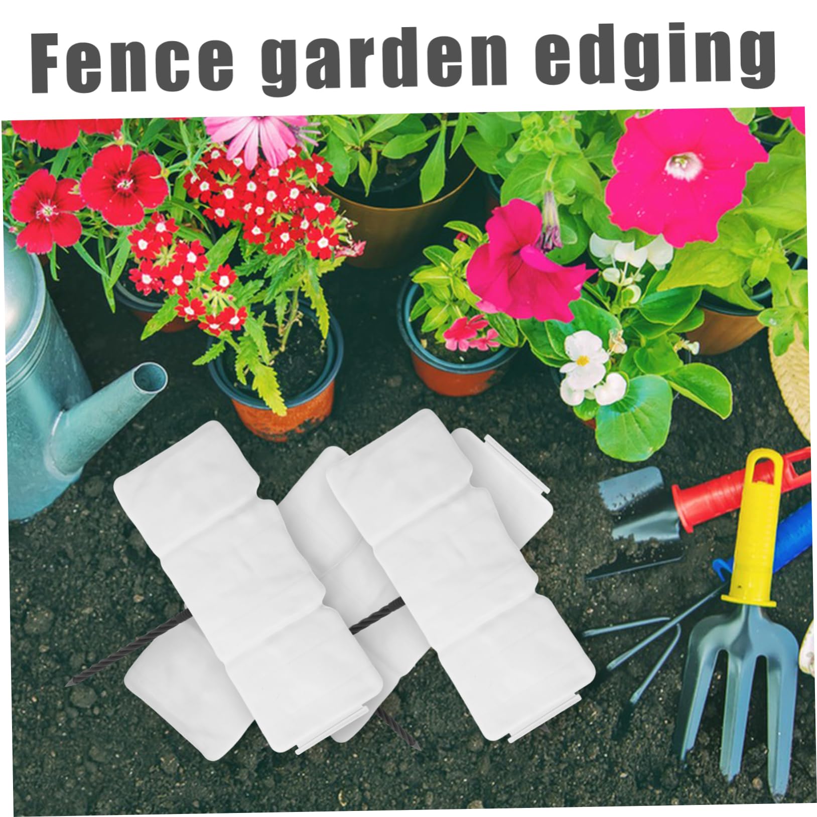 BESPORTBLE 10piezas Valla De Jardinería De Plástico De Jardín Decorativo con Aspecto De Piedra para Césped y Borduras De Jardín Incluye Clavos para Fijar