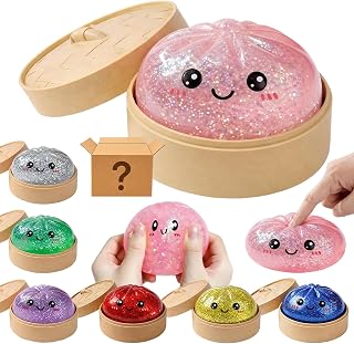 肉まんスクイーズ にくまん【3個入】中華まん squishy dumpling おもちゃ 7色ランダム発送 玩具 水感 もちもち 柔らかい 餃子型 子供 大人兼用 (3個) [並行輸入品]