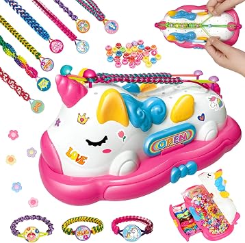YOTOY Gifts for 6 7 8 9 10 11 12 Year Old Girls Kids Friendship Bracelet Making Kit Unicorn Arts and Crafts Toys for Kid Age 5+ Years Old Girl Birthday Presents Jewelry Making Set Travel Activity Toy