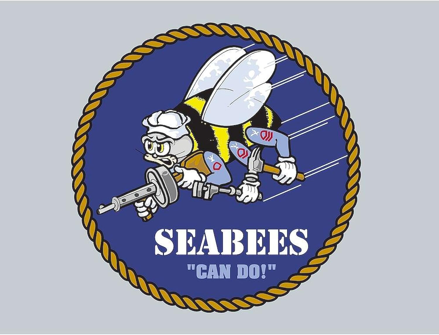 CafePress U.S. Navy Seabees Logo Large Fleece Throw Blanket 80" L x 60" W