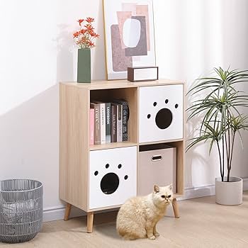 ★ 家具 ネコ足 キャビネット 引き出し チェスト リビング 収納 収納家具 Amazon | HUISEN&HosHo キャビネット 猫 キャットウォーク