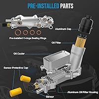 Vista 3 de 926-959 Enfriador de aceite de motor de aluminio, carcasa para filtro de aceite 3.6L Adaptador para 2017-2018 Chrysler 200 300 Jeep Cherokee Grand