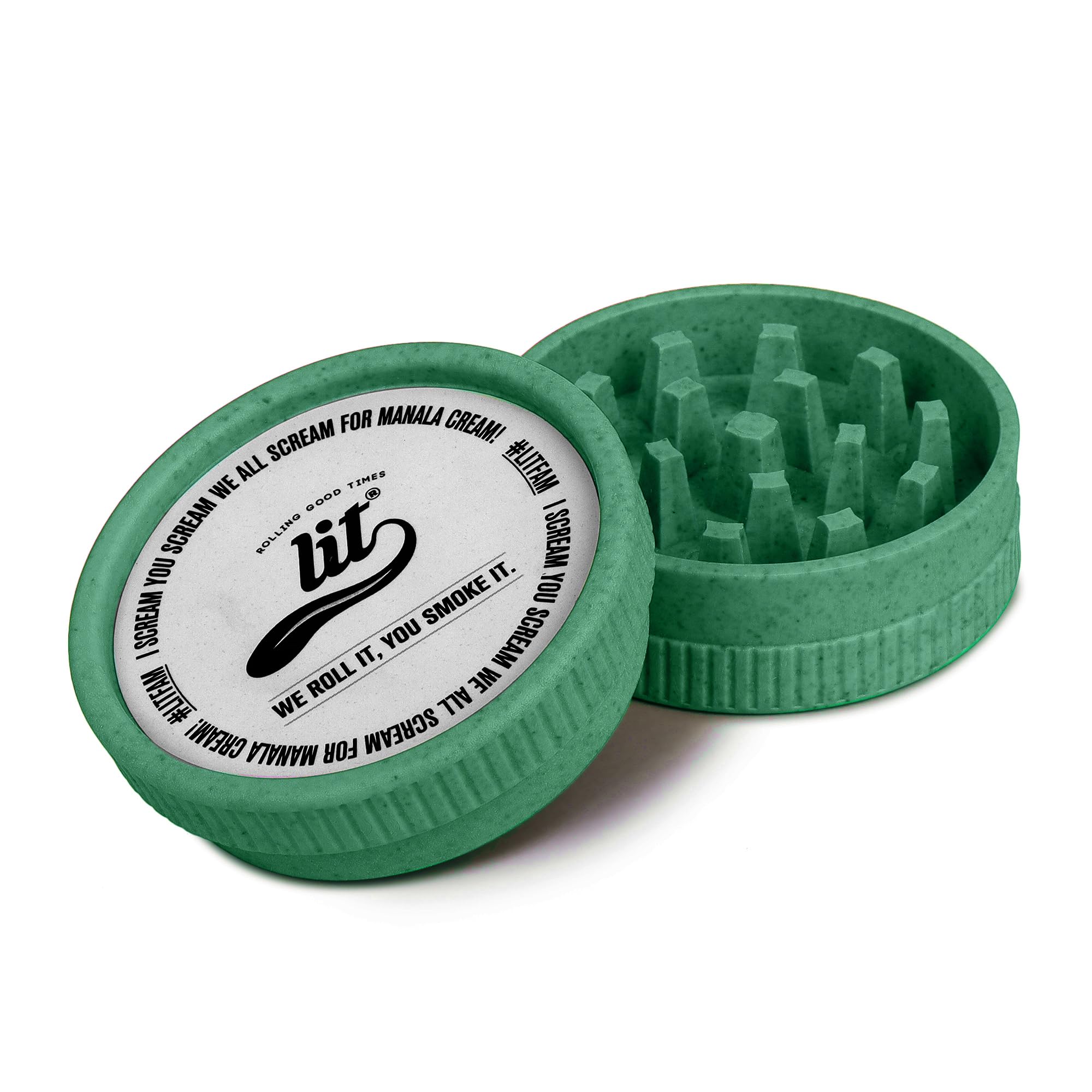 LIT Biodegradable Herb Grinder(Green) - Herb Crusher | Grinder Large | LITAF Accessories (Herb Grinder | Herb Crusher 52 mm)