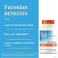 Vista 3 de Doctor's Best Fucoidan 70%, sin OMG, vegano, sin gluten, 60