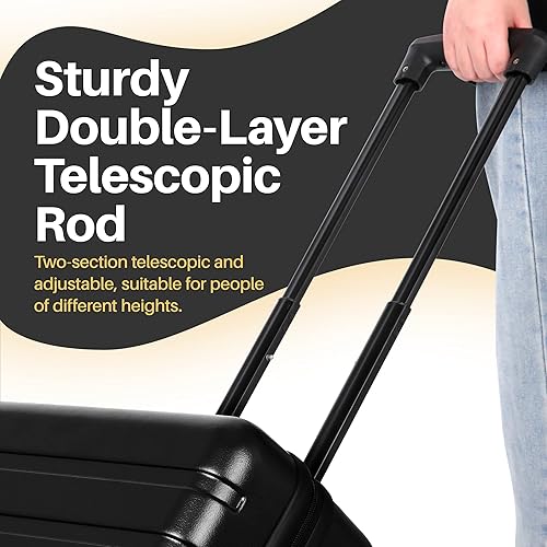 Vista 6 de AnyZip Equipaje de mano de 21" Hardside PC ABS ligero USB maleta con ruedas TSA Lock