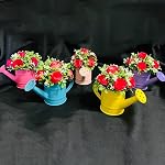 Metal Watering Can for Indoor Plants - 1L Vintage Garden Sprinkling Can with Long Spout & Handle, Rust-Resistant Tinplate Watering Kettle for Indoor Outdoor Lawn, Flower & Garden Care (Yellow)