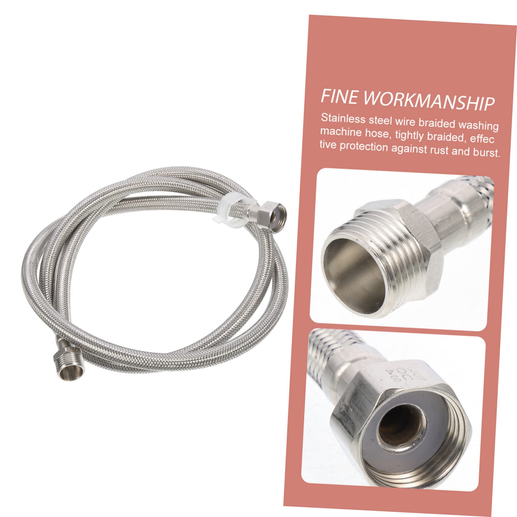 DOITOOL 4 Piezas Manguera Trenzada para Lavadora Inoxidable Tubo Flexible Resistente y Explosión Línea de Suministro de Agua con Fácil y Duradera