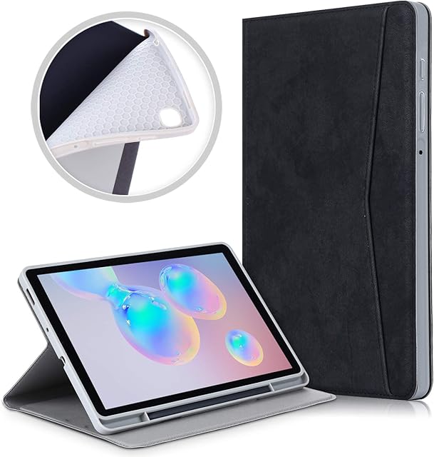 TOPCASE Compatible with Samsung Galaxy Tab S6 Lite Tablet Case(SM-P610/P613/P615/P619),with Pen Holder Cover Case,Black