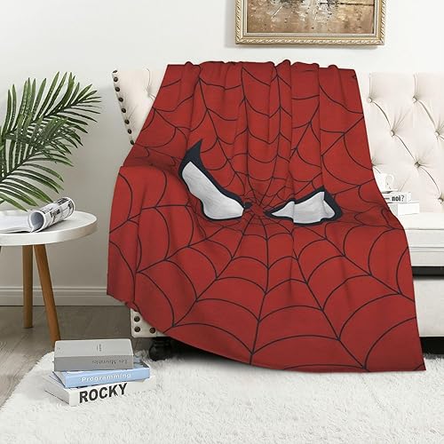 Manta de franela suave de superhéroe de dibujos animados, manta acogedora y mullida para sofá, manta ligera y cálida para sofá, manta suave para