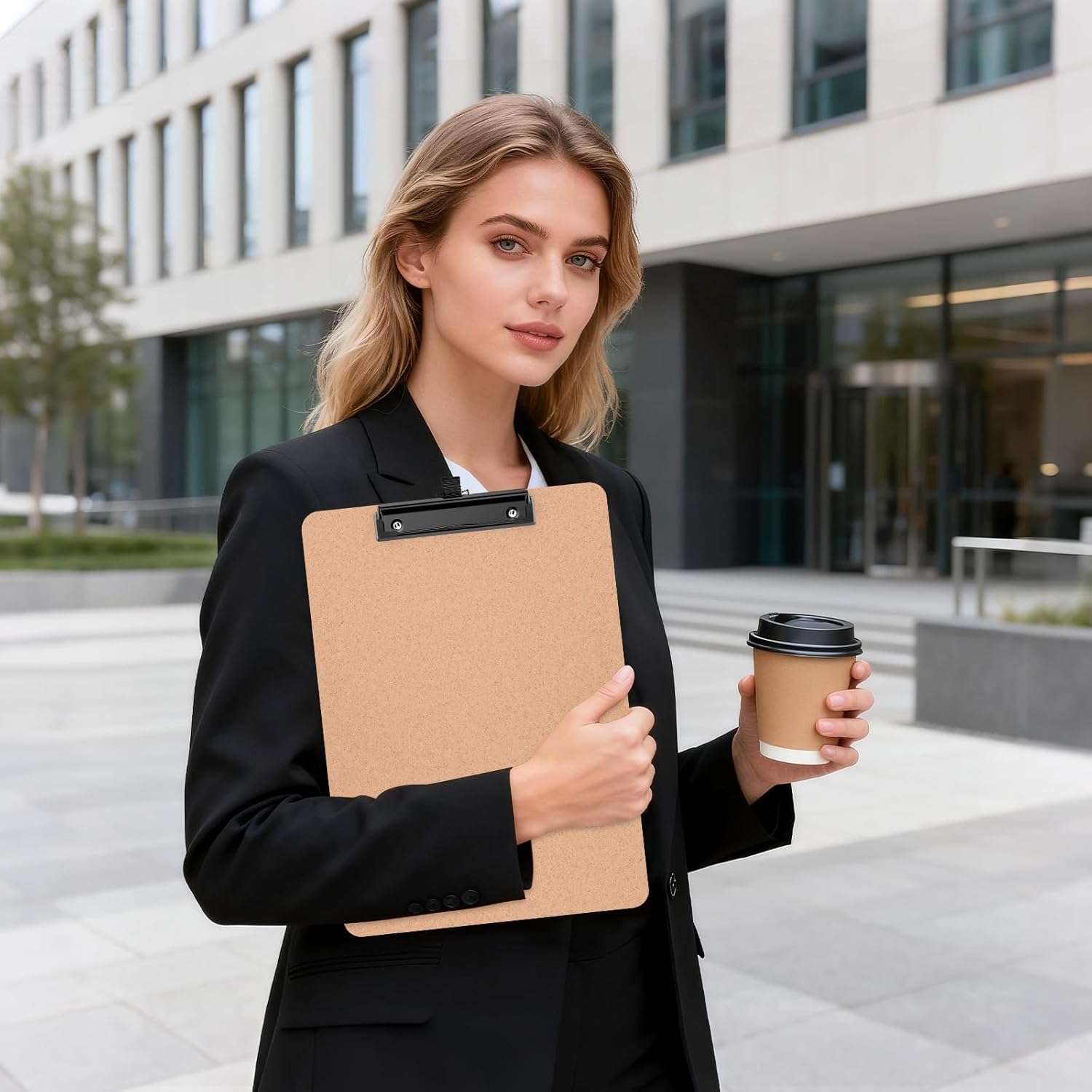 Wood Clipboards with Pen Holder, 9 x 12.5'' Letter Size for Classroom, Students, Kid, 8.5 x 11'' Hardboard Clip Board with Low Profile Black Clip, Office & School Supplies(24 Pack)