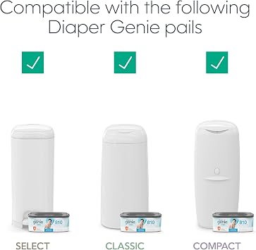 The Diaper Genie Jumbo+ Square Refill, with continuous film, can hold up to 1080 newborn-sized diapers per refill.