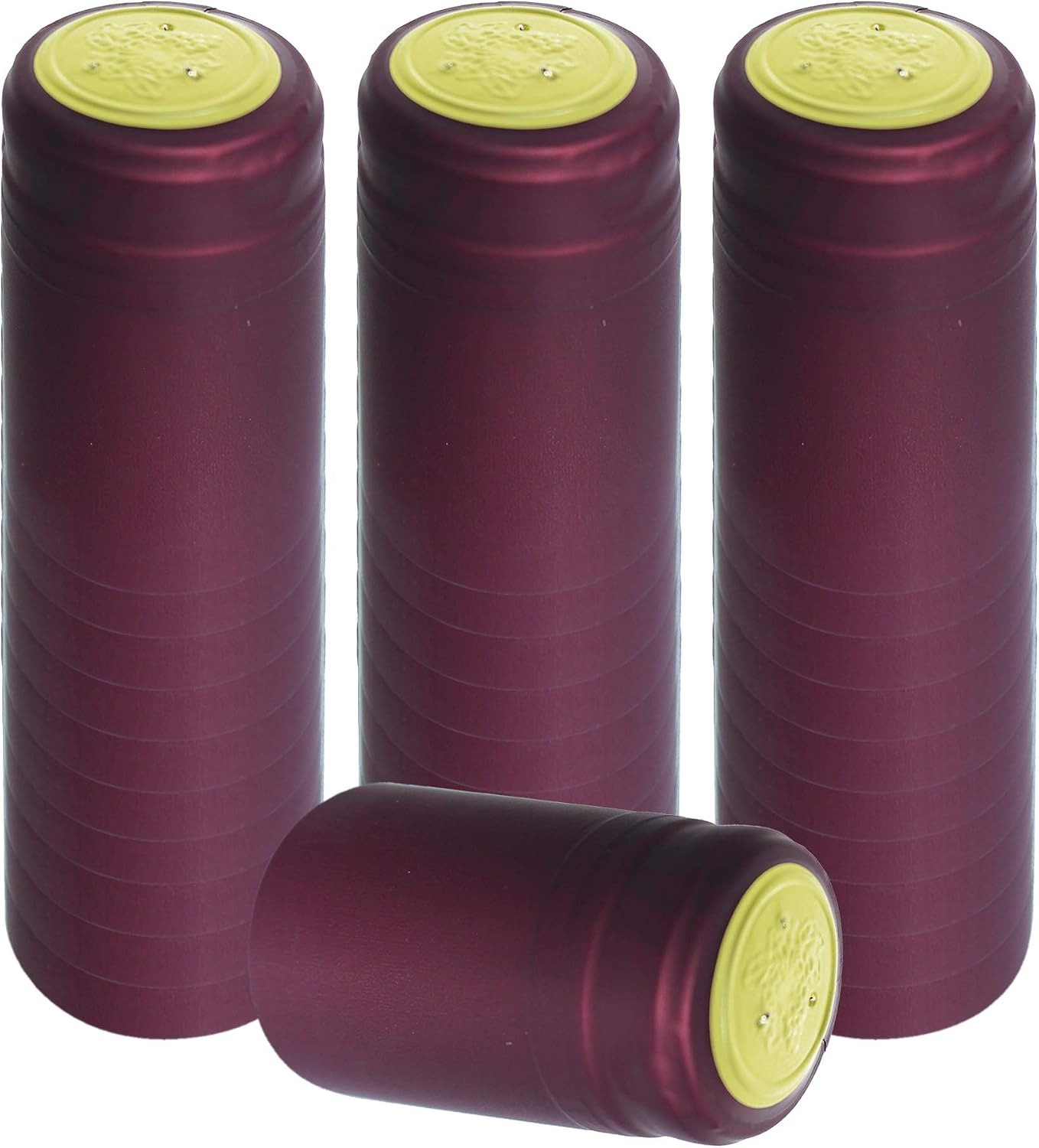 Wine Bottling Pack - Includes 30 PVC Heat Shrink Capsules with Tear Tabs & 30#8 Straight Corks 7/8" x 1 3/4" (Burgundy)