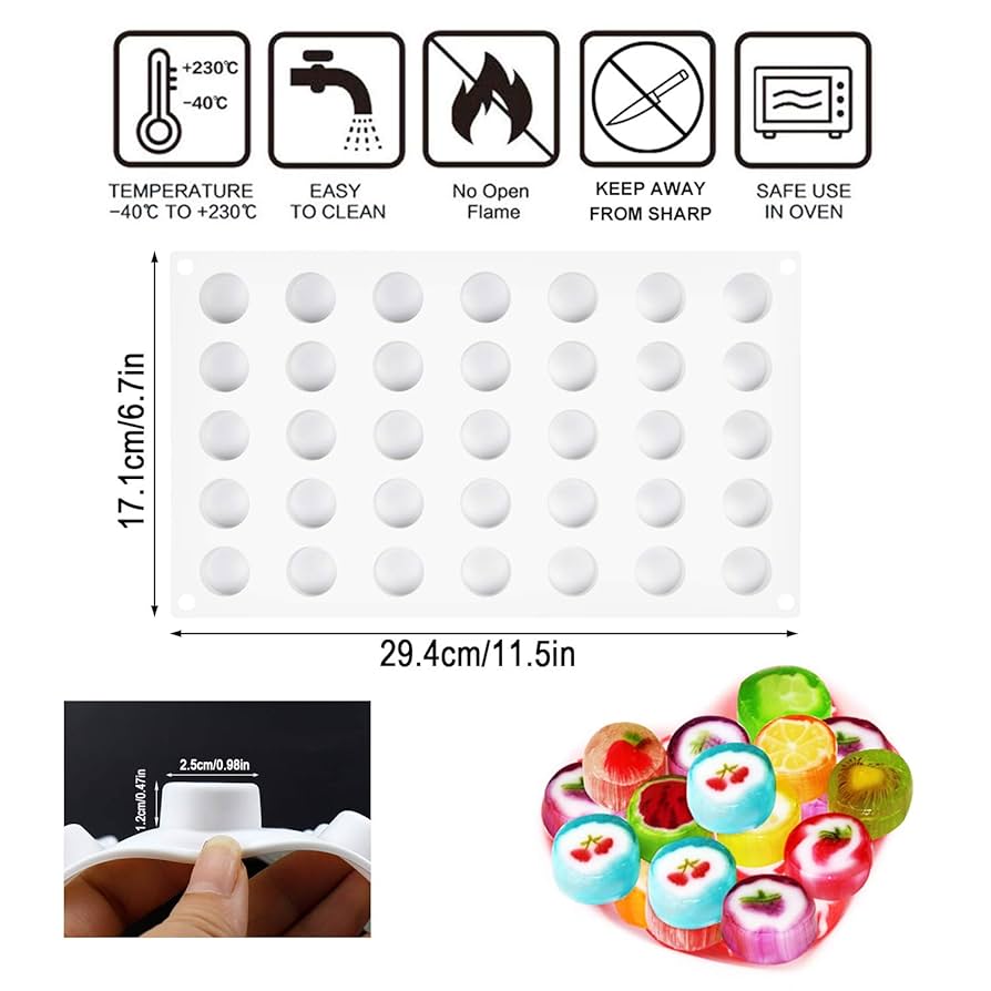 Flat Round Disc Silicone Mold Baking Tray 2 Sizes