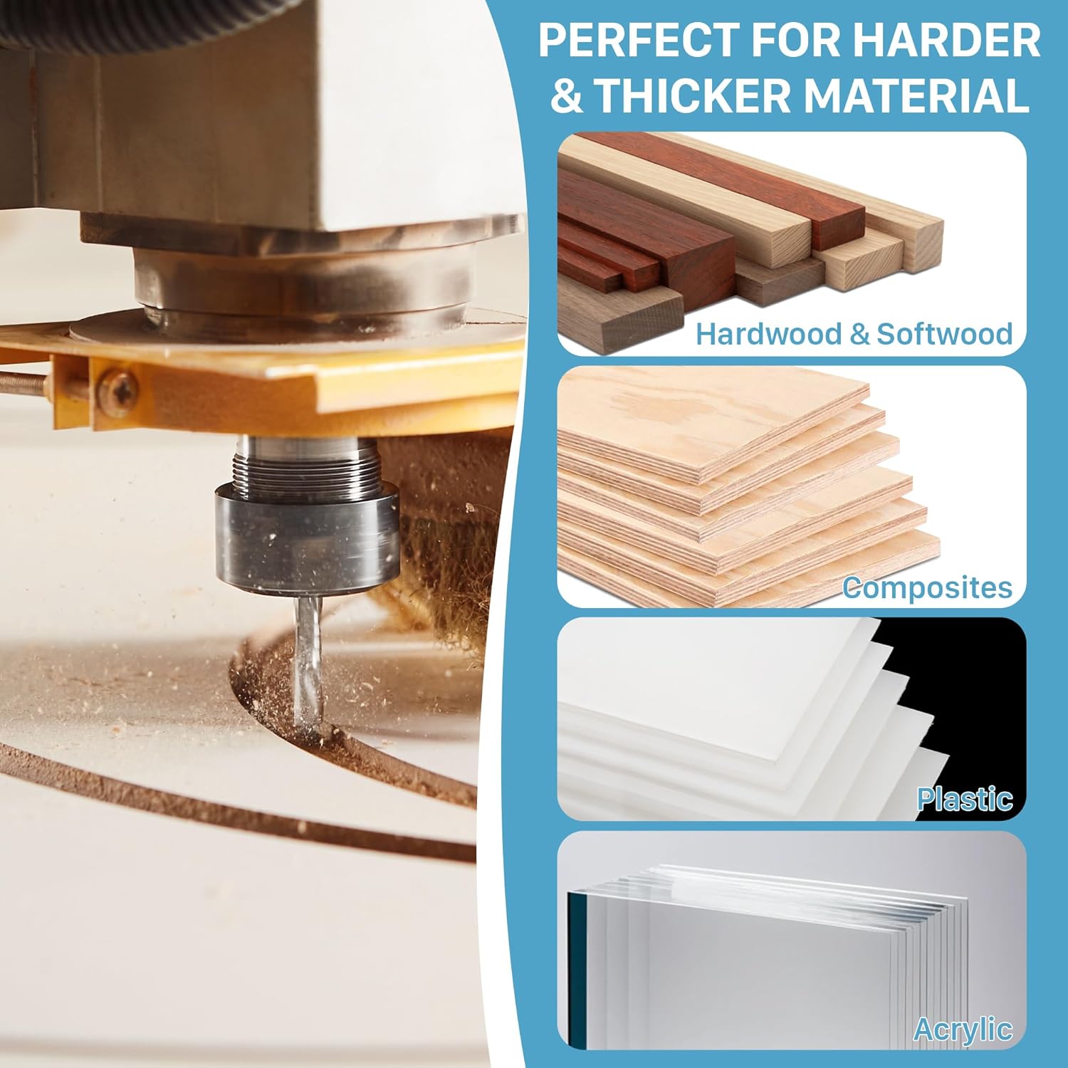 KEENTECH O Flute Upcut Spiral CNC Router Bit, C4 Solid Carbide, 1/4" Dia x 1/4" Shank, Cutting Length 1/2" for Aluminum, Wood, Plastic, PVC, High Performance, Single Flute Design