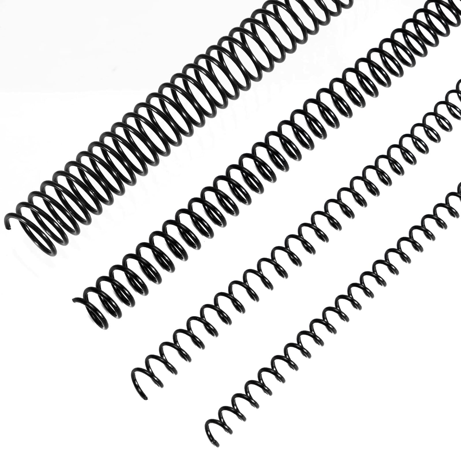 CINDALOG 48 Pack Plastic Spiral Binding Coils, Binding kit Spirals, 4:1 Pitch Multi Size Spiral Binding Wire Combs Spines Coil(Black,1/4, 5/16, 1/2, 3