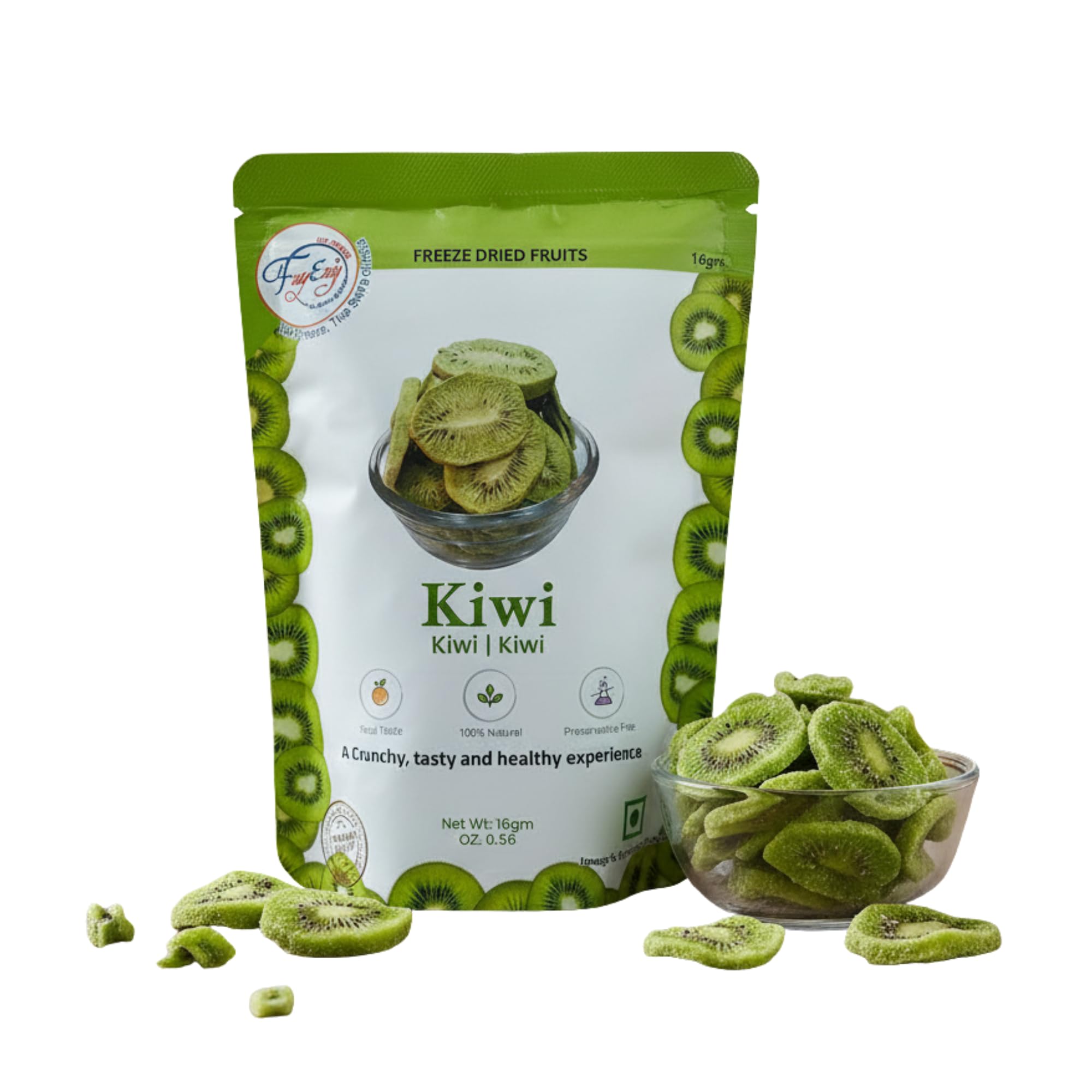 FzyEzy Healthy Premium Freeze-Dried Kiwi Fruit Slices | Pantry Groceries Dehydrated Perfect for Healthy Snacking, Candy, Baking, Smoothie, Juice, Cake, Ice cream, Cereal | Promotes Good Digestive Health | Ideal Slices for Kids & Adults (Kiwi Slice | 20 gm)-image-19