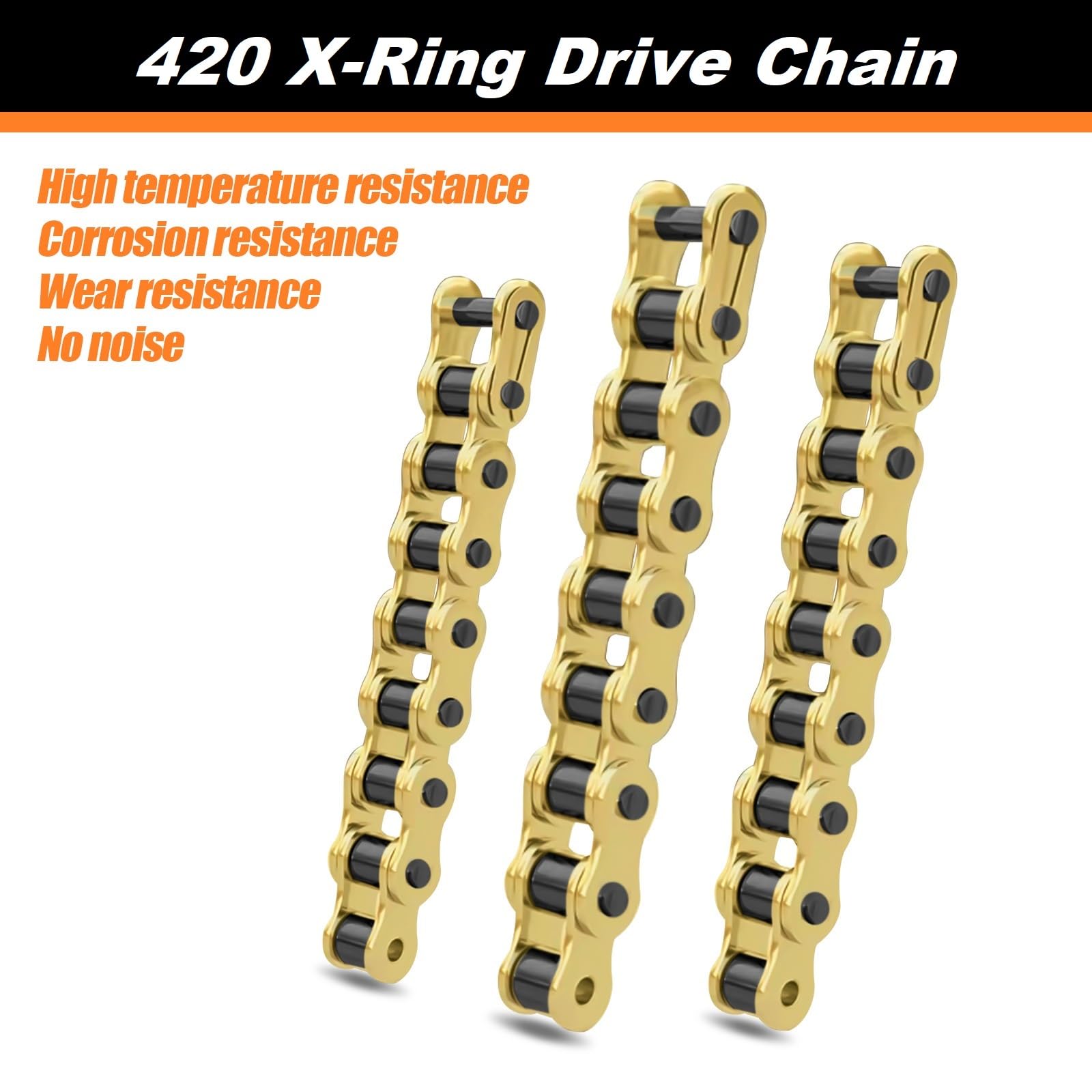 Gold 420 X-Ring Chain & Master Link For Honda Grom 125 (2014-2020