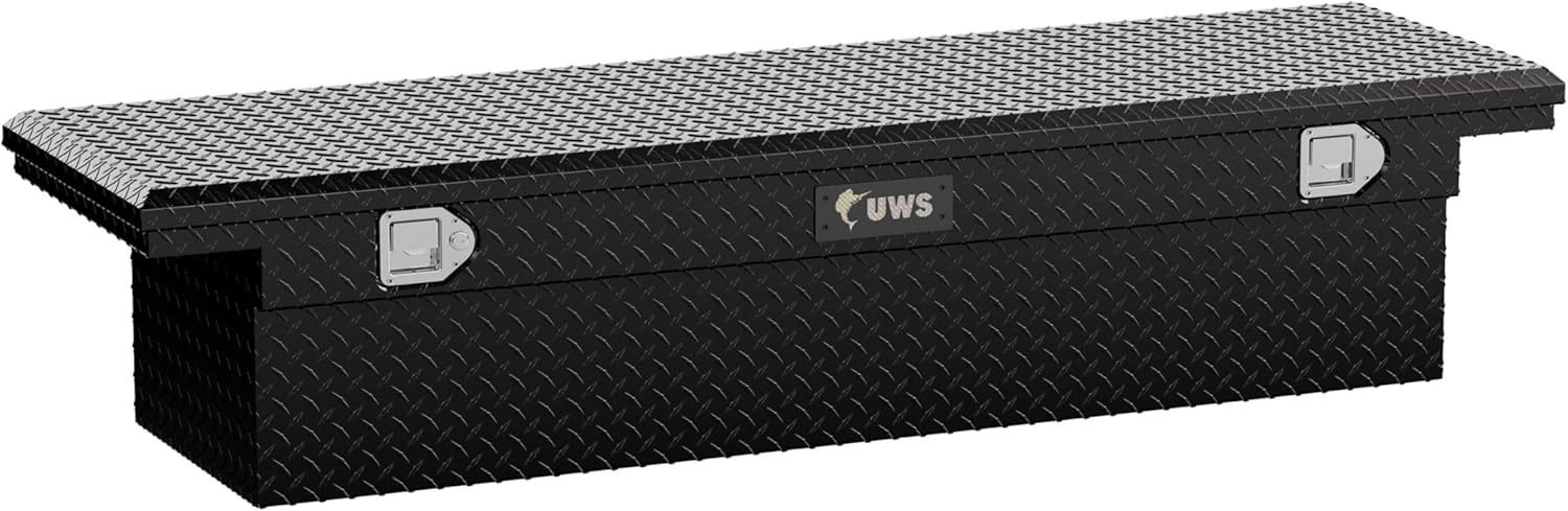 UWS TBS-69-LP-BLK Black Single Lid Low Profile Aluminum Toolbox with Beveled Insulated Lid