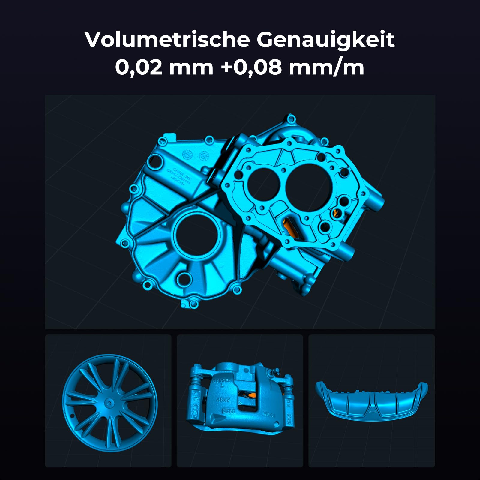 Creality Raptor Pro 3D Scanner, Bester Partner für Auto Custom, 22 Kreuz +7 parallele blaue Laserlinien, volumetrische Genauigkeit: 0,02 mm + 0,08 mm/m, Objekte zwischen 5-4000 mm