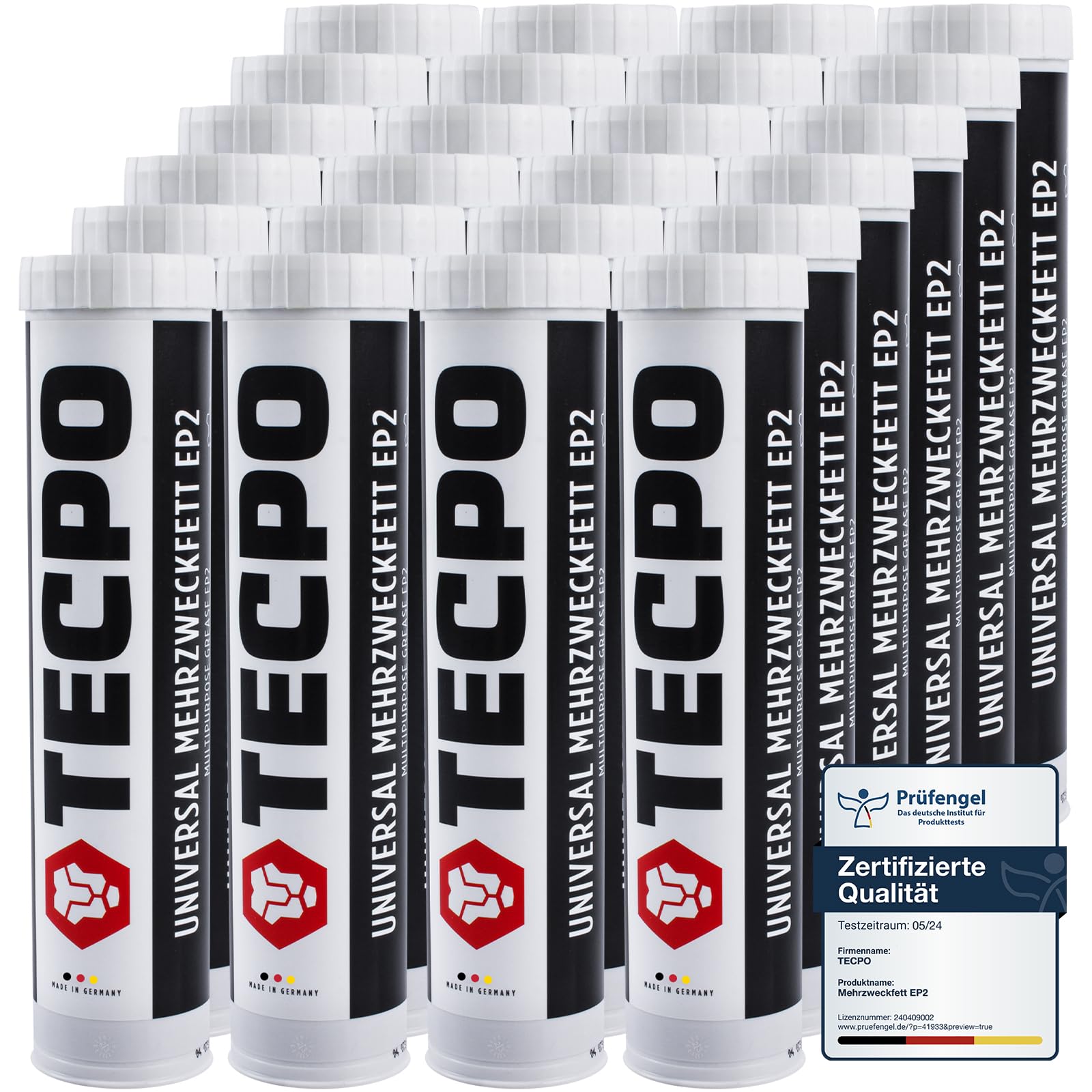 TECPO - Grasa universal multiusos (400 g), cartucho de grasa de litio, grasa universal, lubricación de coche, resistente al agua