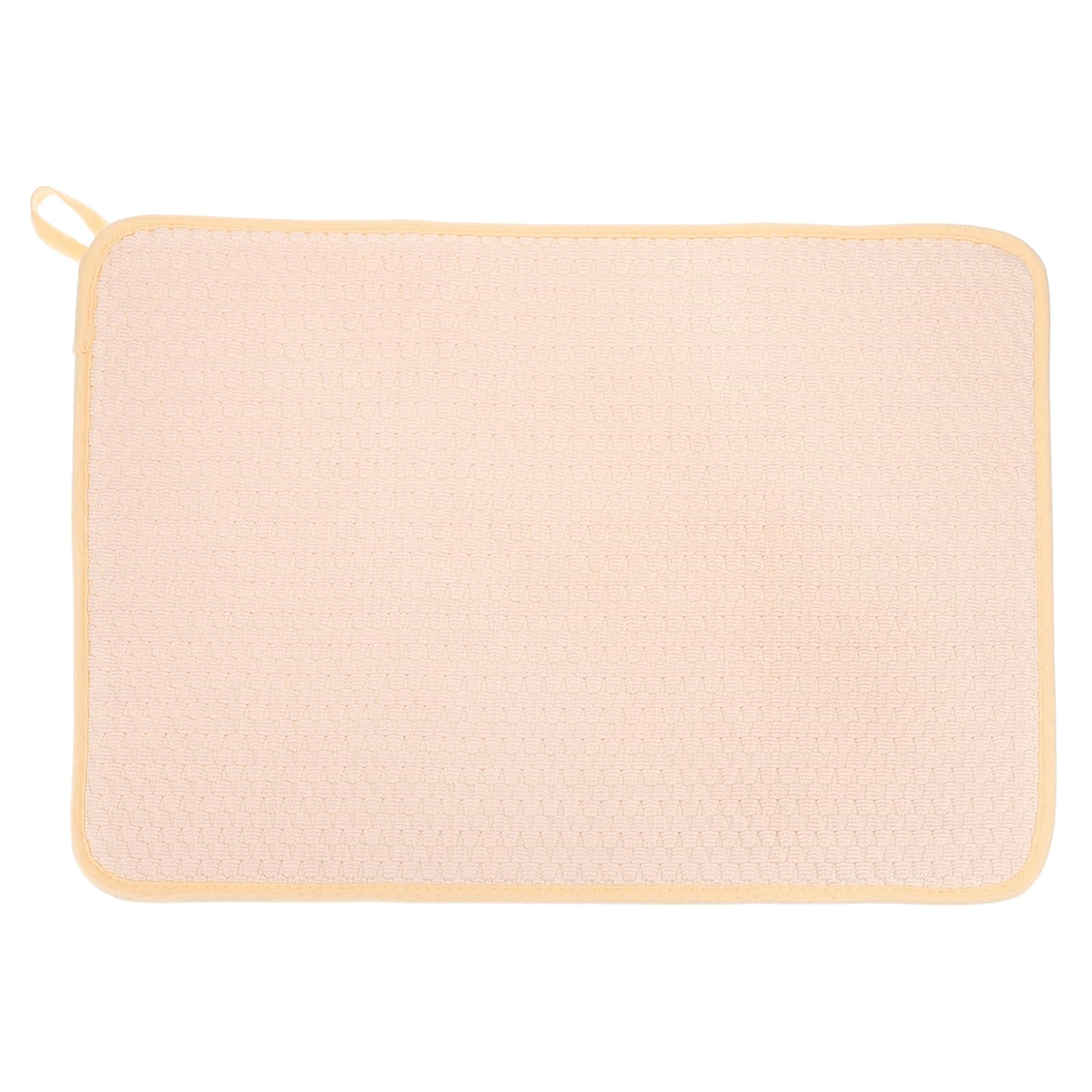 Tapete de secado para platos en la cocina, alfombrilla de microfibra rosa para el fregadero