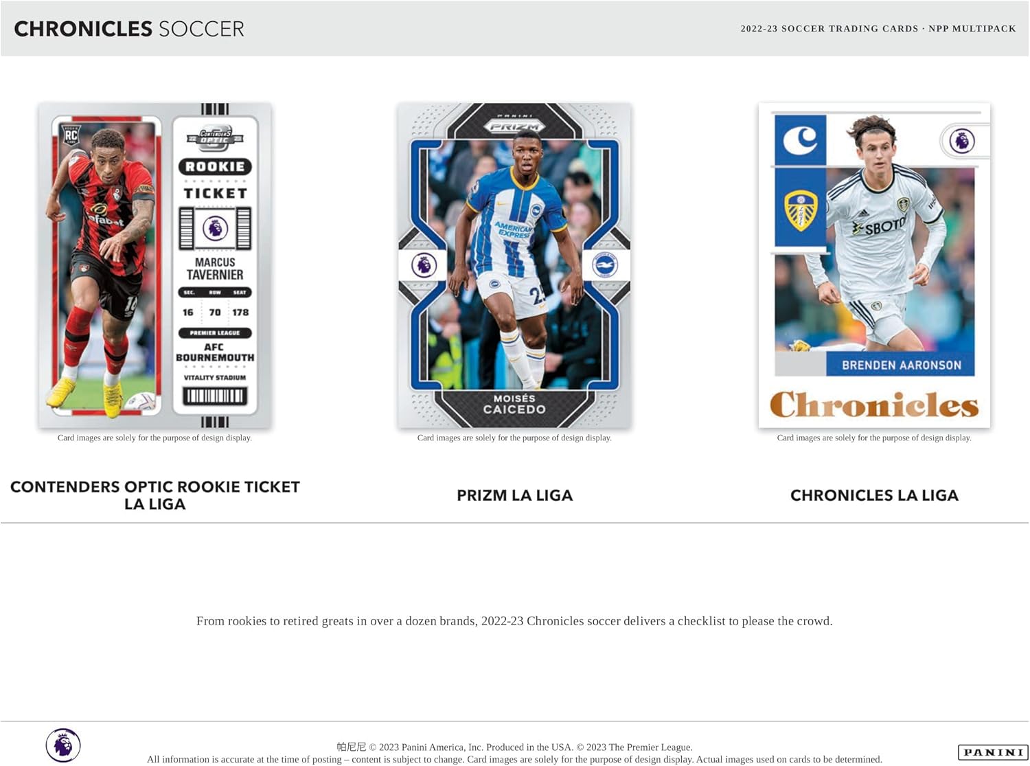 2022-23 Panini Chronicles Soccer Cello Box (12 Packs/Box - Boxes not factory sealed by Panini)