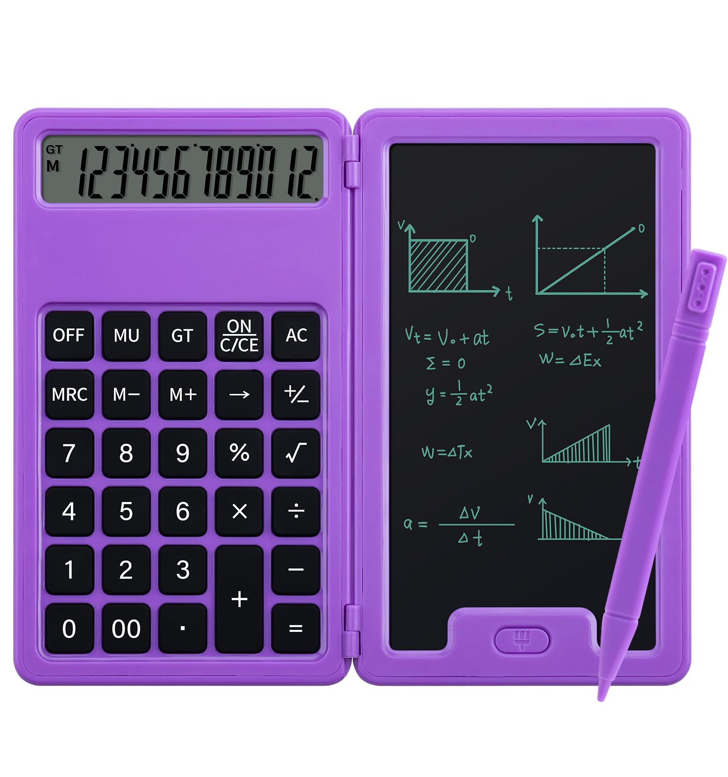 Photo 1 of Desk Portable Calculator, Small Calculators with Writing Notepad, Purple