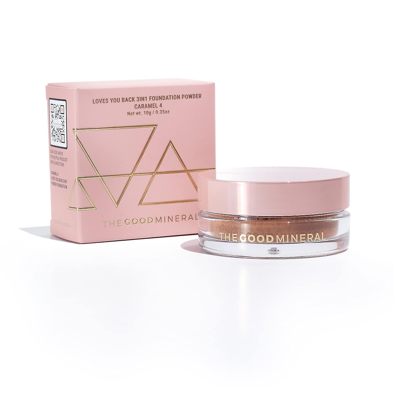 Loves-You-Back 3in1 Mineral Powder Foundation (CARAMEL 4) | Designed for Acne-Prone, Sensitive Skin | Hyperpigmentation | Covers Dark Circles | 3IN1 – Concealer, Foundation + Powder