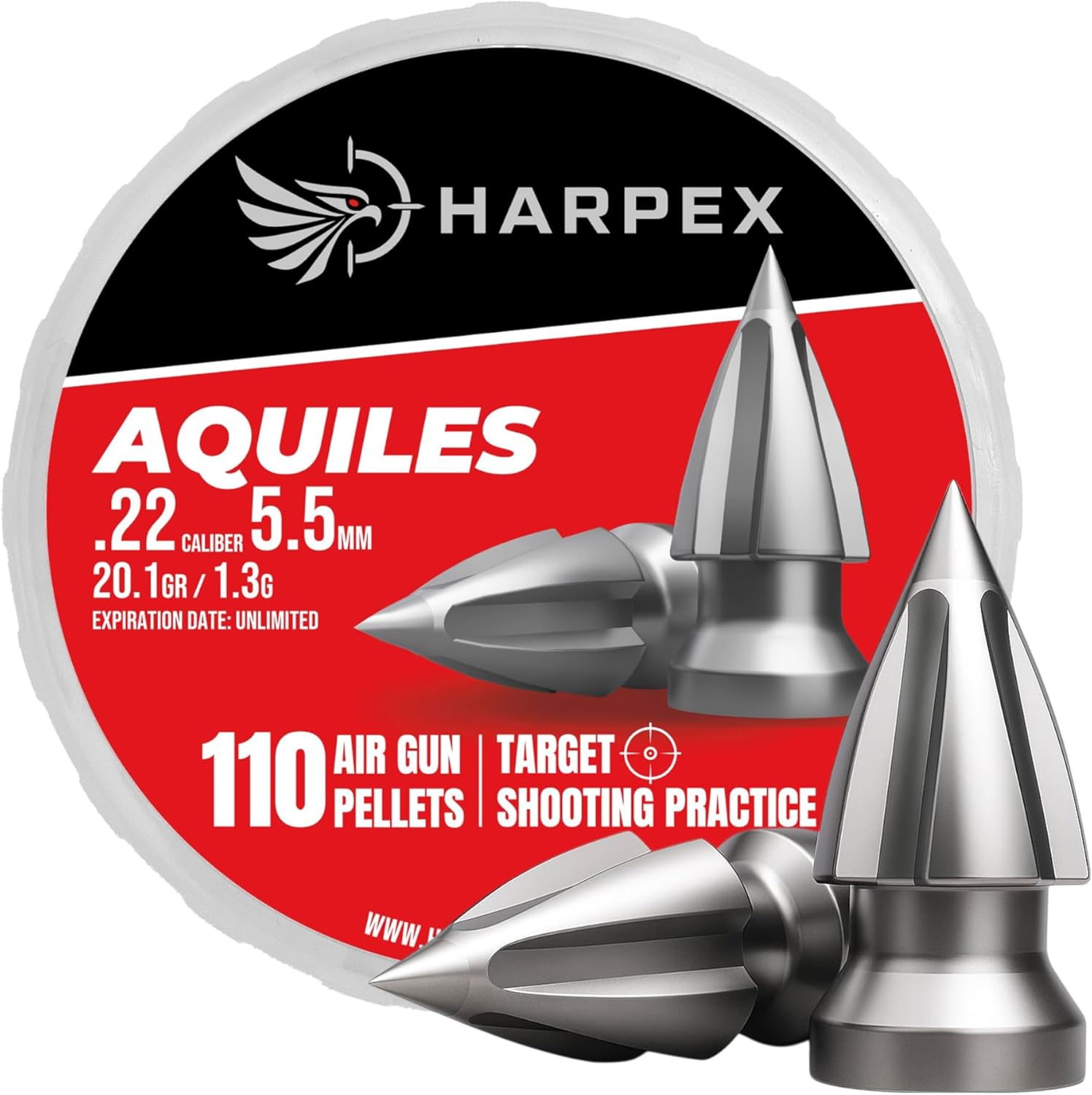 Harpex Aquiles .22 Cal Airgun Pellets – 20.1 Grain Pointed Arrow Head ...