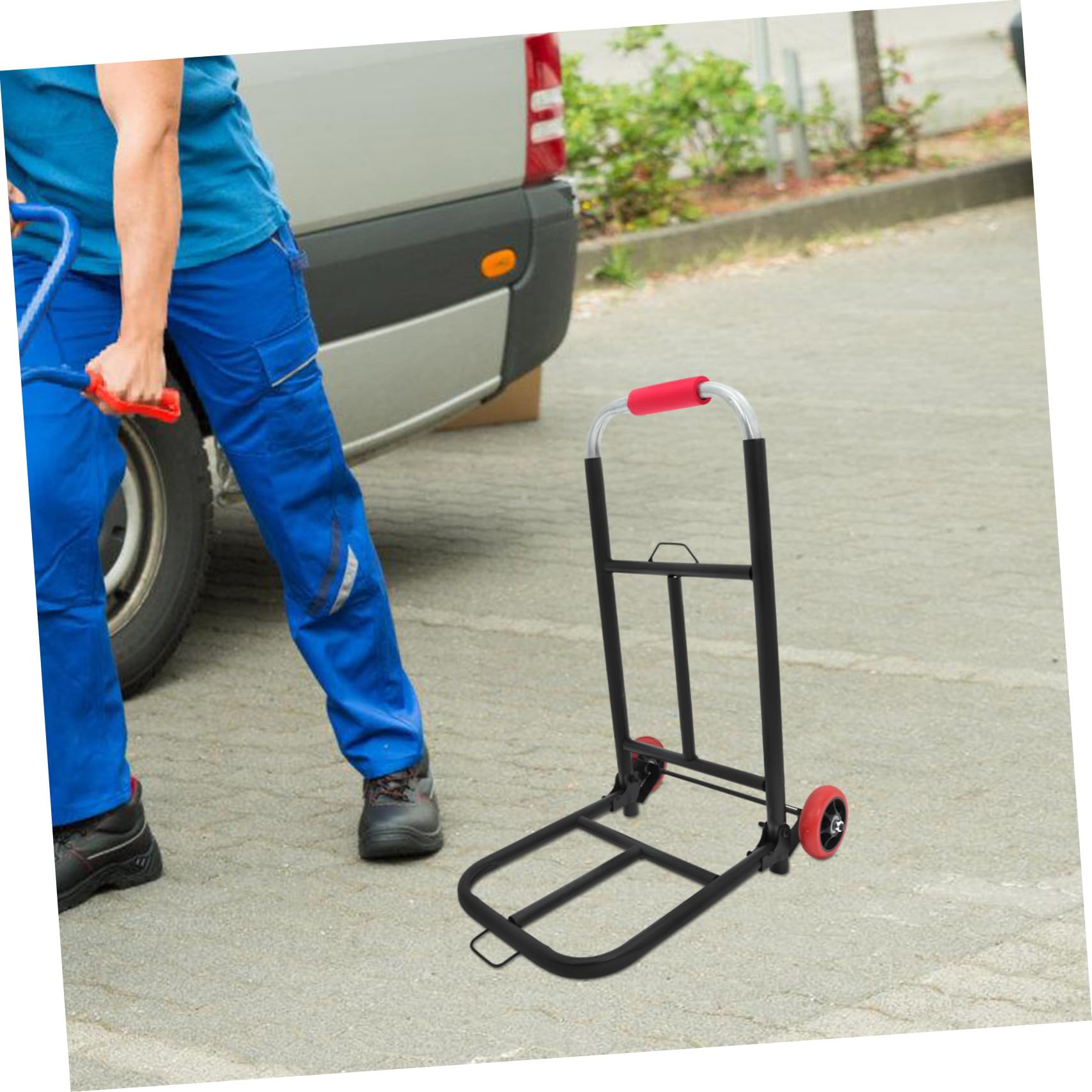 Carrello Pieghevole Portavaligie Nero in Ferro e Pu 35 Kg | Manico Regolabile, Uso Versatile per Spostamenti e Acquisti, Ruote in Pu, Formato Medio