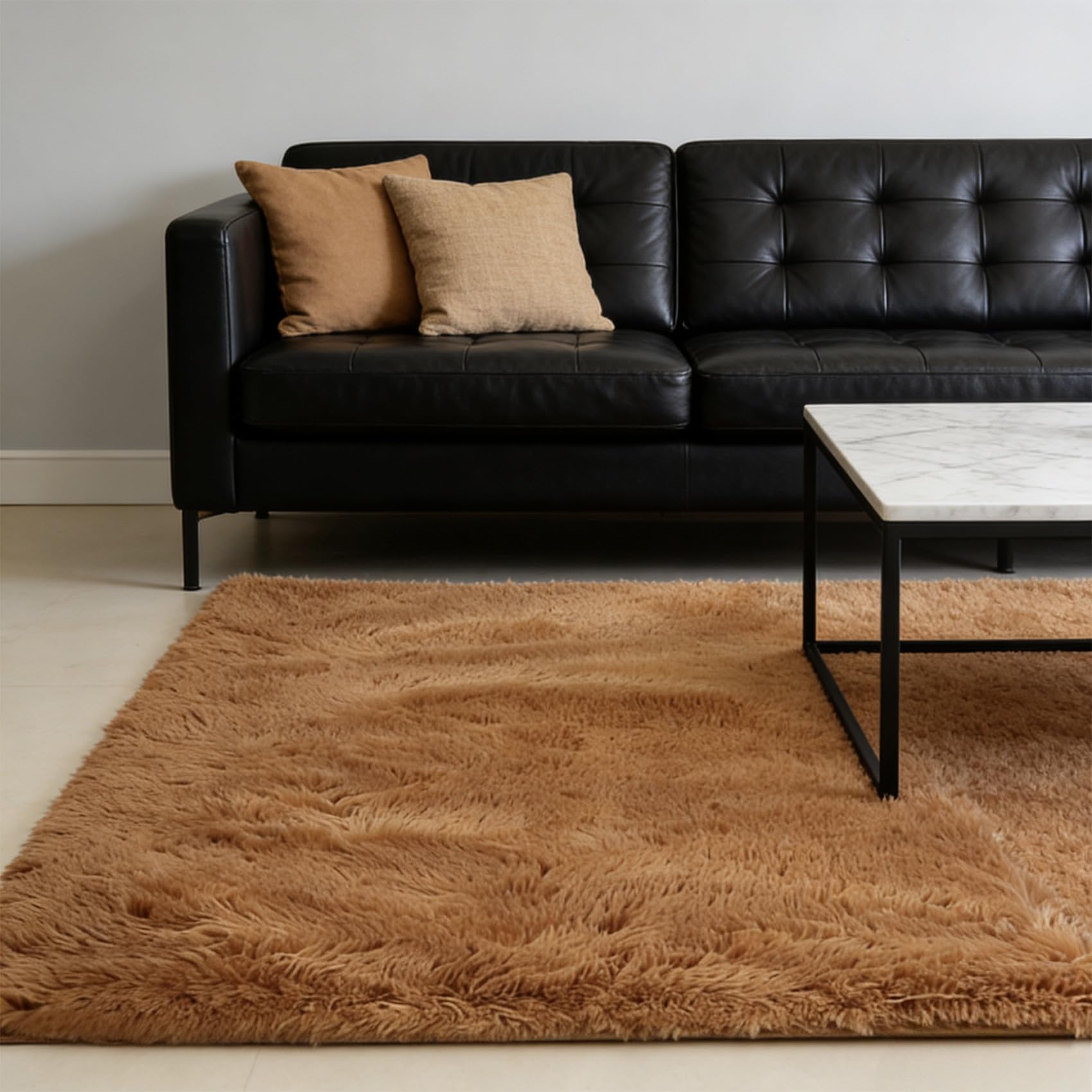 Dywany Do Salonu 195 x 225 cm Antypoślizgowy, Miękki, Elegancki, Łatwy Do Czyszczenia, Nie Gubi Włosia, Zmywalny Dywan Do Sypialni Do Sypialni, Salonu, Kuchni, Korytarza, brązowy